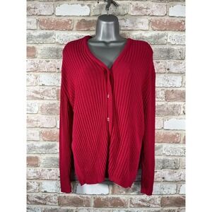 Vintage Women's Lacoste Ribbed Cardigan Size‎ 12